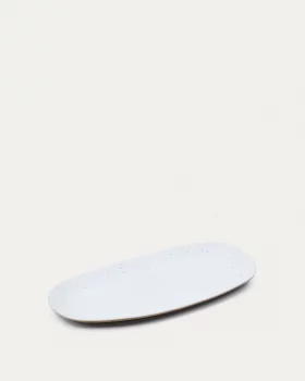 Большое белое керамическое блюдо Publia 35.5X17.5X2 CM