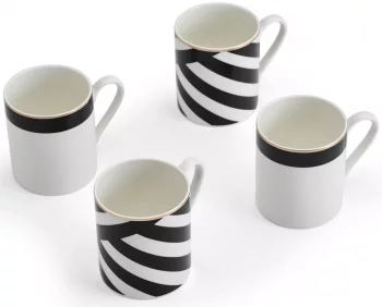 Набор из четырёх фарфоровых кружек Luxe Deco 380 ml