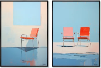 Набор из двухпостеров на холсте Chair collection Pure and simple 75X105 / 75X105 CM