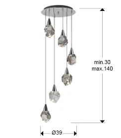 Люстра Aquaria 6L хром 39X120 CM