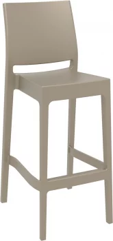 Стул пластиковый барный Maya 45X51X108 CM бежевый