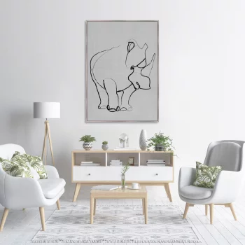 Репродукция на холсте Rhino on gray 75X105 CM