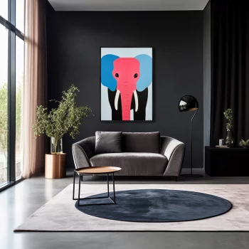 Постер на холсте The colorful elephants 75X105 CM