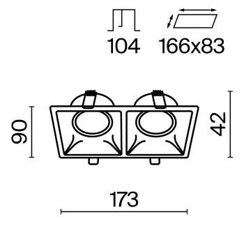 Встраиваемый точечный светильник Точка 17.3X9X4.2 CM