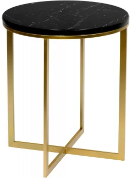 Столик вспомогательный Payne 41X41X47 CM с чёрным мрамором