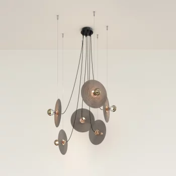 Люстра Fest 6L с коричневыми стеклянными дисками 25X12X300 CM
