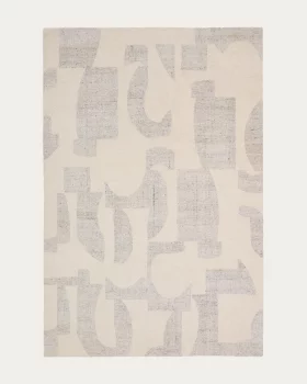 Серый жаккардовый шерстяной ковер Norela 200X300 CM