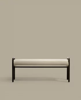 Скамья Macaret со съемным чехлом из массива дуба с черной отделкой 120X38X50 CM