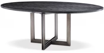 Обеденный стол с дубовым шпоном Melchior Oval 200X120X76 CM угольного цвета