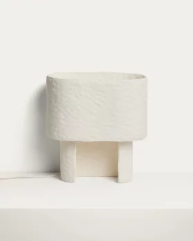 Настольная лампа Bedala из папье-маше белая 35.5X23X37.5 CM