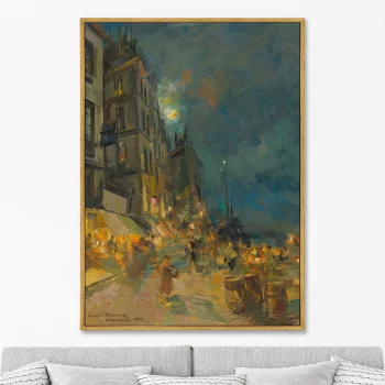 Постер на холсте Marseilles Quay By Night 75X105 CM