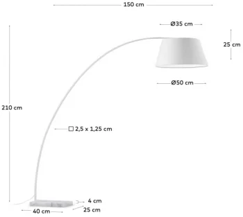 Торшер Chop 150X50X210 CM белый