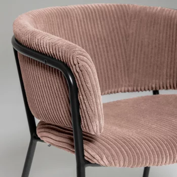 Стул с подлокотниками Runnie 58X58X73 CM розовый вельвет