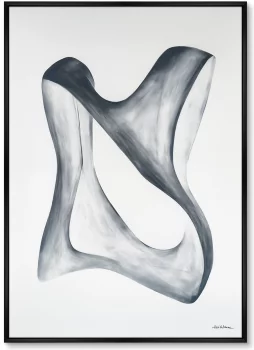 Постер на холсте Streamlined shape in white and grey 75X105 CM
