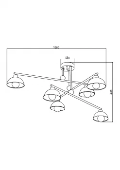 Люстра Cross FR4007PL-06B 100X94X40 CM