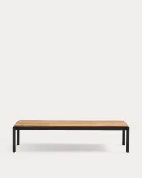 Журнальный столик Sorells из серого алюминия и тикового дерева 63X144,6 CM