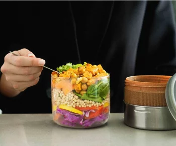 Ланч-бокс Glass lunch bowl 600 ml светло-коричневый