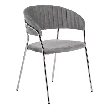 Комплект из 4 стульев Turin, серый вельвет, хромированные ножки 78 CM