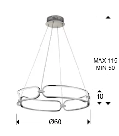 Подвесной светильник Colette LED хром 60X10 CM