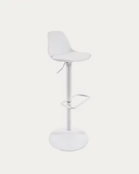 Барный стул Orlando-T белый, полиуретан и матовая белая сталь 60-82 CM