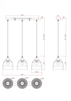 Подвесной светильник Mesh 20X140 CM