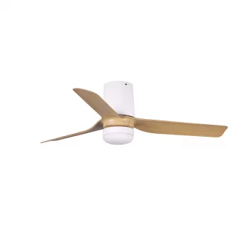 Потолочный вентилятор MINI PUNT TUB S LED белый/светлое дерево DC 90X90X23 CM