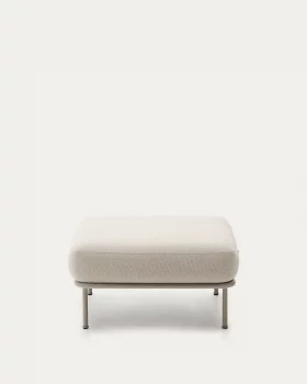 Пуф Aurum из экру шенилла с матовым бежевым металлическим основанием 85X85X44 CM