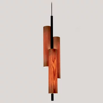 Подвесной светильник Black Note Triplet 17X16X90 CM Natural Cherry