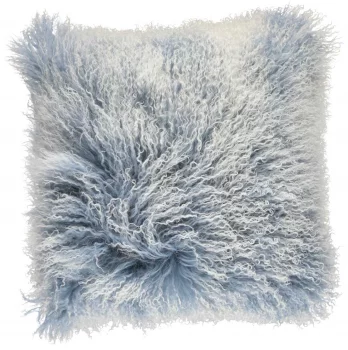 Подушка c мехом тибетской козы Snow 40X40 CM Denim