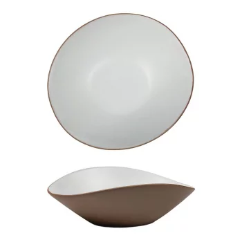Салатник 600 мл 20,9*18,7 cм h6,5 cм White Matt New Brown Taiga P.L. [3]