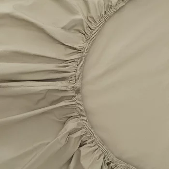 Простыня на резинке из перкаля Essential 200X200X30 CM бежево-серого цвета