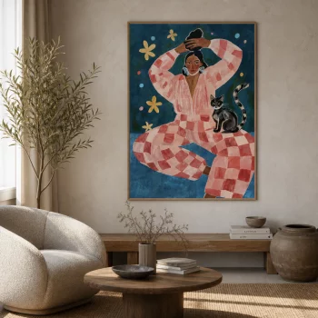 Постер  Morning with a cat 100X140 CM
