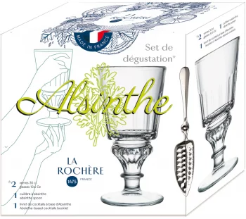 Набор из двух бокалов с ложкой Absinthe 300 ml