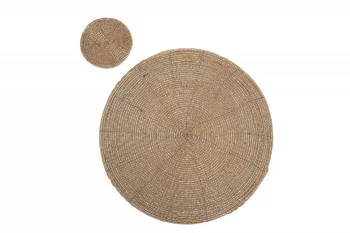 Набор сервировочных салфеток из бисера, золотой 35X0.5X35 CM