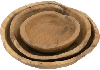 Декоративные миски из тика Romi 25X25X8 / 20X20X8 / 15X15X6 CM
