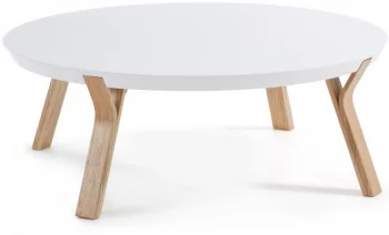 Кофейный столик на каркасе из ясеня Solid 90X90X32 CM белый