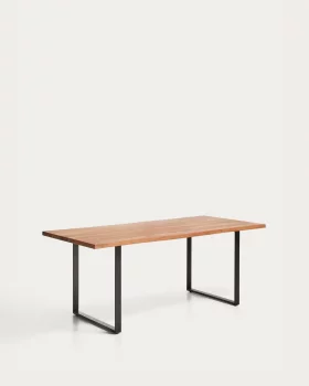 Стол Uxue из массива акации с чёрными стальными ножками 180X90 CM