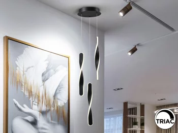Черная люстра Twist 3L 23X200 CM