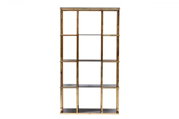 Стеллаж золотистый с тёмным стеклом 100X40X180 CM