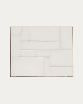 Картина из белого льна с геометрическим рисунком Klis 80X100 CM