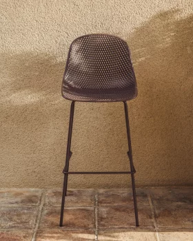Коричневый уличный барный стул Quinby 49X49X107 CM