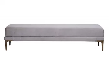 Банкетка Prima 160 на метал опорах серая Velvet SER 40X160X40 CM