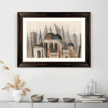 Постер Comparative View of the Principal Buildings 81X61 CM