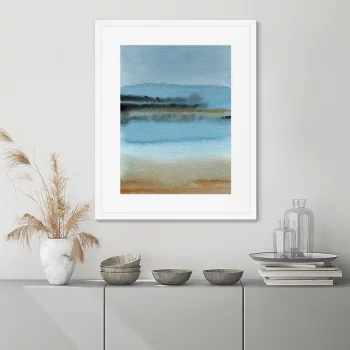 Постер Sandy lakeshore in the morning mist 42X52 CM