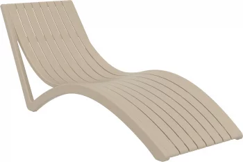 Шезлонг пластиковый Slim 180X72X70 CM бежевый