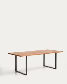Стол Uxue из массива акации с черными стальными ножками 220X100 CM