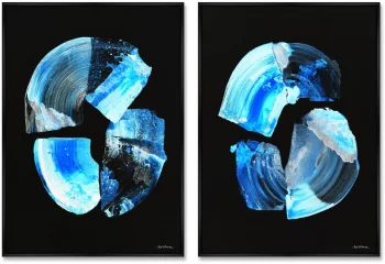 Композиция из двух репродукций картин на холсте The Frozen Glow of the Sculptor Constellation 75X105 / 75X105 CM