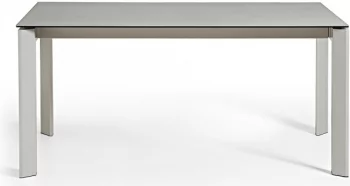 Раздвижной стол Atta 160-220X90X76 серые ножки светло серая керамическая столешница