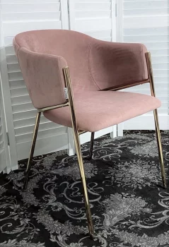 Стул DILL BLUVEL-52 PINK, велюр, золотой каркас