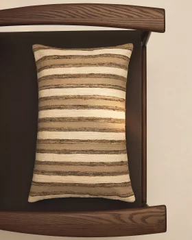 Наволочка Dorevi из шелковой смеси с полосатым жаккардом, экрю 40X60 CM